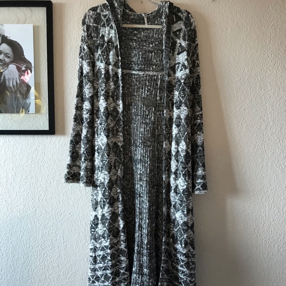 Free People long hooded cardigan